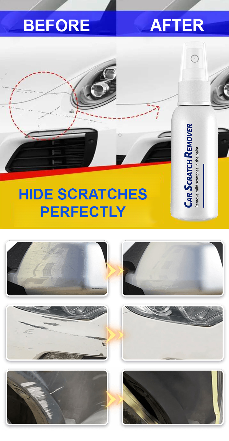 Before and after scratch removal comparison